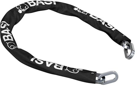 BASI | Stahlkette mit Textilüberzug | Gehärtete Vierkantkette | Länge 110 cm | Schloss für Fahrrad, E-Bike, Motorrad | Diebstahlschutz Objektschutz | Kombinierbar mit Vorhangschlössern