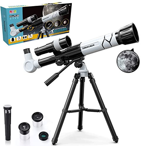 Teleskop Astronomie,Teleskop Erwachsene,efraktor Teleskop Profi für Kinder und Einsteiger,Tragbares Stativ Astronomie Erwachsene Fernrohr Telescope Weiß