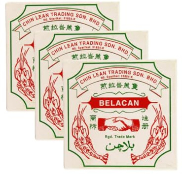 Förpackning 3x25g Belacan räkpasta | Färsk | Original Malaysia Halal