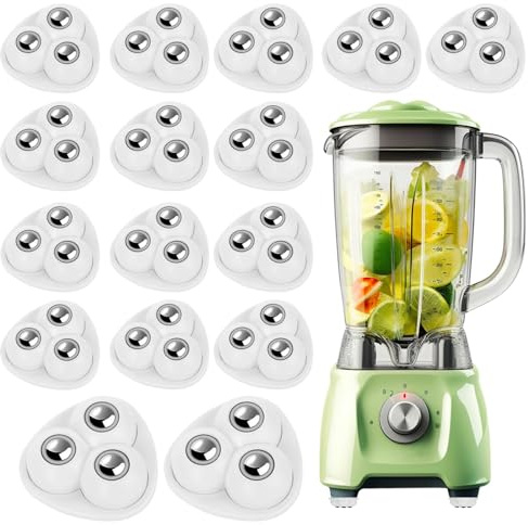HhBdy Wheels for Kitchen Appliances 360 Swivel Mini Caster Wheels Mini Appliance Sticky Pulley for Diy,Trash Can,Storage Box with 3 Ball Bearings(16Pcs,White steel balls)