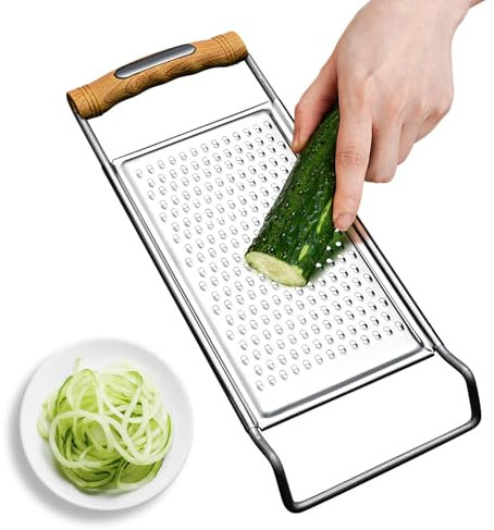 Rallador de queso de mano para cocina, triturador de alimentos de mano con mango rallador de limón de verduras rallador multifuncional de acero inoxidable utensilios utensilios utensilios pelar rallar