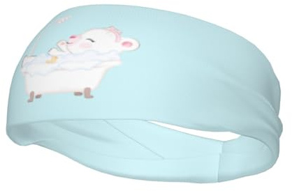 Ours prenant un bain dans la baignoire Bandeaux Hommes Femmes Antidérapant Évacuant la Transpiration Sport Bandeau pour Gym Basketball Yoga Bandeaux