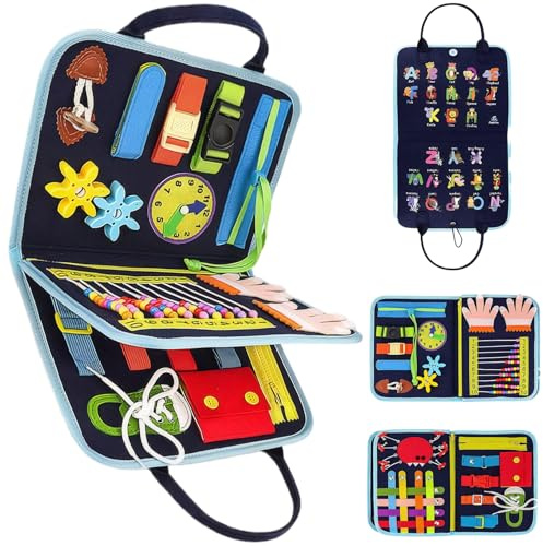 Couverture fidget pour les personnes âgées, la perte de mémoire de couverture sensorielle portable Jouets Fidget, le coussin d'activités autistes soulagement l'anxiété, améliore la démence s