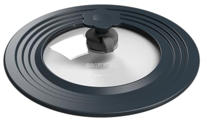 Kochblume Bratdeckel mit Automatikventil | Hitzebeständig bis 180°C | Spülmaschinenfest | Für Töpfe und Pfannen von 22-28cm | Farbe: anthrazit
