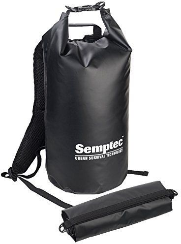 Semptec Urban Survival Technology Rucksack zum Einrollen: Wasserdichter Trekking-Rucksack aus LKW-Plane, 20 Liter, schwarz, IPX6 (Sack, Seesack aus LKW-Plane, Trinkflasche)