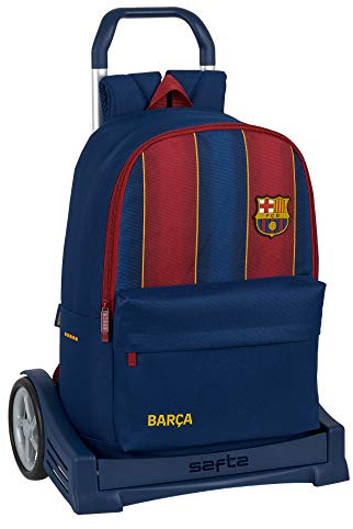 Safta 612029860 Mochila con carro ruedas Evolution, Trolley FC Barcelona