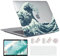 MUSHUI 4 in 1 Hülle Kompatibel mit MacBook Air 13 Zoll 2020 2019 2018 Freisetzung A2337 M1 A2179 A1932 Touch ID, Plastik Hartschale Snap Case & Tastaturschutz & Displayschutz, Wellen
