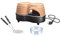 Emerio Pizzaofen, PIZZARETTE Duo das Original, handgemachte Terracotta Tonhaube, neues PRE-BAKE Design, für 11cm Mini-Pizza, romantischer Valentinstag Spaß für 2 Personen, PO-122250
