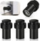 Lot de 4 butées de porte robustes en acier inoxydable pour plinthes, butée de porte en caoutchouc noir, butée de porte moderne montée au sol, protection murale haute avec pare-chocs amortisseur sonore