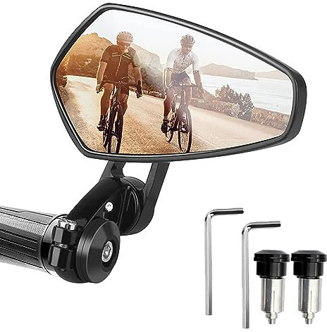 Heart Horse 2 pcs Bike Rear View Mirrors, 360°Adjustable Bar End Bike Mirror, Anti-Glare HD Bicycle Handlebar End Side Mirrors for Electric Bikes Mountain Road Bike Cycling