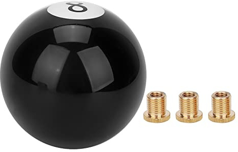 TKSE Pomello del cambio, pomello del cambio universale nero 8 palla da biliardo pomello del cambio per auto leva del cambio