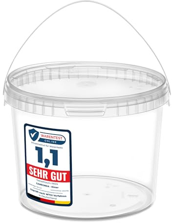 Garronda Secchio con Coperchio 3 L per la conservazione di Prodotti Alimentari e chimici 20 Pezzi Trasparente GD-0072
