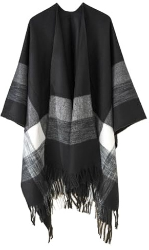 Poncho d'hiver pour Femme Femmes doux Cachemire écharpe en Laine de Grandes Pashminas châle Automne Printemps Hiver Coupe-Vent Chaud Mode Cape Châle Cardigan Châle Cape Poncho Chaud De Femme