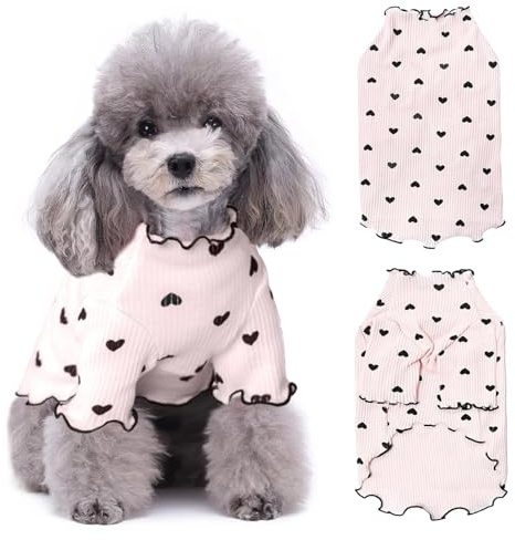 Dog Clothes for Small Medium Dogs Cat, Summer Dog T-shirt Dogs Pyjamas Stretchy Long Sleeve Pet Outfit Soft Puppy Clothes Breathable Pet Tee Shirt Dress for Chihuahua Shih Tzu Yorkshire