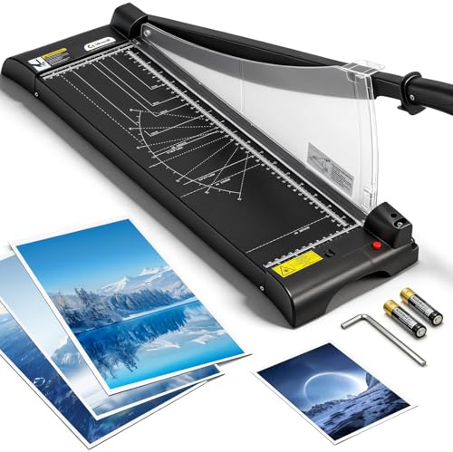 CGOLDENWALL A3 Industrieller Papierschneider mit Laserpositionierung, 10 Blatt Kapazität A3-A6 Schwerlast-Präzisionsschneider mit Sicherheitsbügel für Papier/Fotos/Karton (A3)