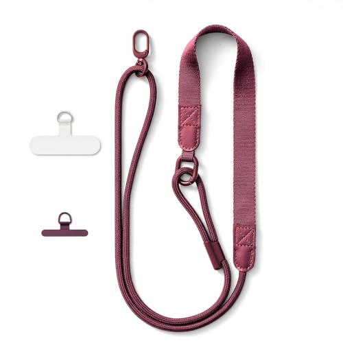MORSUNBELA Handyband zum Umhängen Rot Handykette Universal Phone Lanyard Verstellbar Band für Handyhülle Handy Umhängeband Schlüsselband