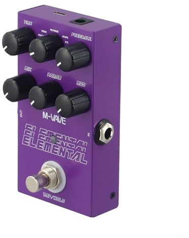 Digital Delay Pedal für Gitarre mit 9 Delay-Effekten, 3000ms lange Verzögerungszeit, psychedelischer Reverb-Sound, Tap-Tempo & Hold-Mode, Metallgehäuse schwarz Effekt-Einheit