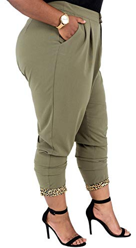 Poetic Justice Plus Size Curvy Women Olive Green Straight Leg Jodhpur Work Pants