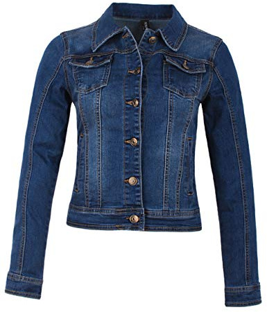 Fraternel Damjacka, jeansjacka, denimjacka, tallerad stretch, blå, 4XL