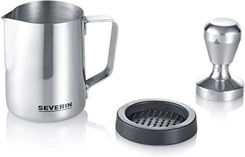 SEVERIN Barista-Starterset, professionelles Barista-Starterset bestehend aus poliertem Edelstahl-Milchschaumkännchen, einfache Reinigung, Edelstahl, Küchengeräte, ZB 5996