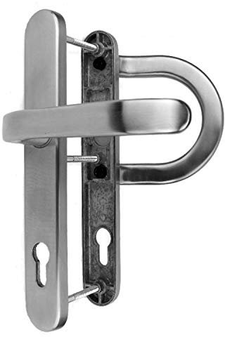 WeRo Haustür- Beschlag für Schmalrahmen in Edelstahl Bügel/Drücker