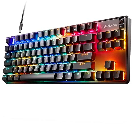 SteelSeries New Apex 9 TKL – HotSwap Optical Mini Keyboard – TKL Esports Design – Optical Switches – RGB Customization – Aluminum Alloy Frame – Double Shot PBT Keycaps