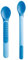 MAM Set de Cucharas, Puntas Sensibles al Calor, Suaves y Delicadas para el Paladar y las Encías del Bebé, Ayudan en la Transición a Comer de Forma Independiente, con Tapa Protectora, Azul, Pack 2 uds