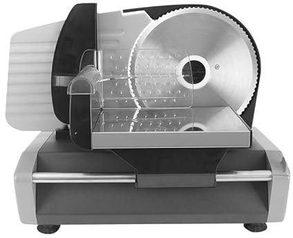 Trancheuse Électrique Acier Inoxydable Trancheuses À Viande Usage Domestique À Lame Amovible 0-15 Mm Épaisseur Réglable Couteau Universel Dentelé Ø 190 Mm pour Deli Meat Viande Surgelée Fromage Pain