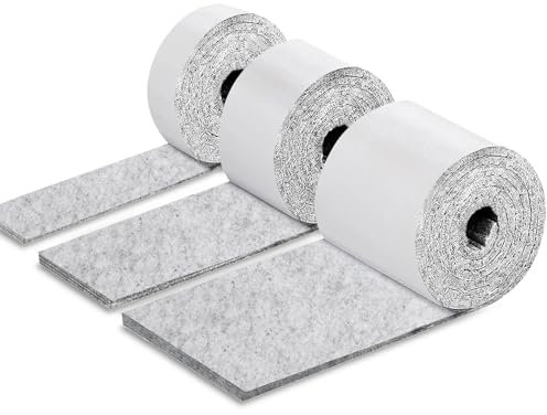 Ciusdkler Fieltro Adhesivo Muebles, Protector Patas Sillas, 3 Rollos de Fieltro Adhesivo, Deslizadores de Fieltro Antideslizantes Fuertemente Adheridos (Gris