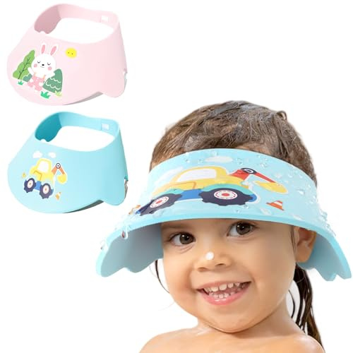 Cuffia da doccia per neonati e bambini – Chiusura in velcro regolabile in morbido materiale EVA, protegge occhi, naso e orecchie dall'acqua e shampoo, perfetta per lavare i capelli senza stress