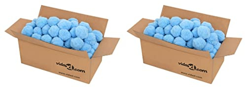 Nqyjm Palline filtranti per piscina, antibatteriche, blu, 1400 g, in polietilene per impianti di filtraggio a sabbia