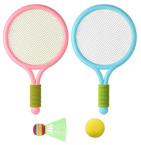 Vistnale Pallina da Tennis e Racchetta per Bambini|Set di Racchette da Tennis per Bambini Racchetta da Badminton in plastica per con Palla da Badminton