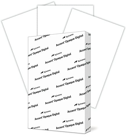 Accent Ogenomskinlig tjockt papper, vitt papper, 45,4 kg omslag, 271 gsm, 11 x 17, 97 ljus, 1 bunt/200 ark – slät, tung kortförvaring (188093R)