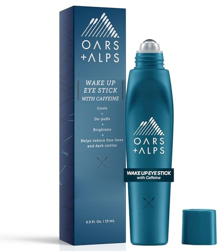 Oars + Alps Natural Caffeine Wake Up Eye Stick, Eye Roller De-Puffs, Reduce Fine Lines, 0.5 Fl Oz