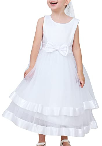 Sunny Fashion Girl Dress Flower Sleeveless Wedding Gown Party 6-12Y | Wedding, Communion, Pageant, Gala, Birthday, Ball Gown, Bow, Church, Tea Length, Sleeveless