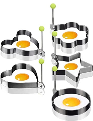 Stampo Uovo,5 PCS Anello per Uova Fritte in Acciaio Inossidabile Set di Stampi per Uova a Forma di Seno Divertente Stampo per Pancake Strumento per Gadget da Cucina