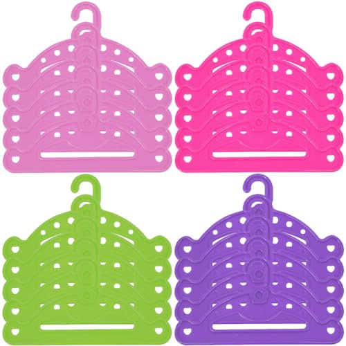 Miotlsy Kunststoff Kleiderständer 16pcs Kleiderbügel Aufhänger für Puppen 14-18-20 Zoll American Girl Doll und Andere 35-46-50cm Puppe Kleidung Zubehör Wäschebügel Puppenkleidung