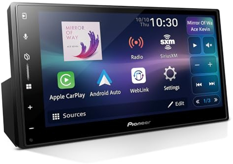 Pioneer DMH-W3000NEX 6.8 Double Din Multimedia Digital Media Receiver, Wireless Apple CarPlay and Android Auto, Bluetooth, Backup Camera Compatible, Touchscreen, One Touch Navigation