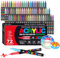 Laconile 72 Colours Accrylic Paint Brush Markers Set -Paint Pens Acrylic Markers for Rock Painting Cermic Glass Stone Metal Fabric, Water-based Acrylic Paint Pens with 1-5MM Flexible Brush Tip