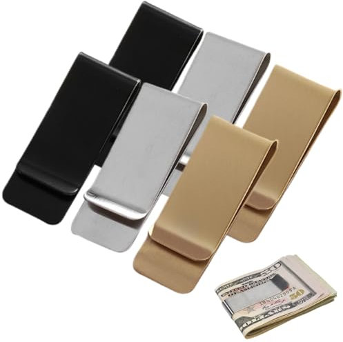 Geldklammer Edelstahl,6 Stück Geldklammer,Geldscheinklammer,Geldclip, Geldklammer Metall,Edelstahl Geldscheinklammer Tragbare,Für Rechnung Clip-Karten unterstützen Bargeld