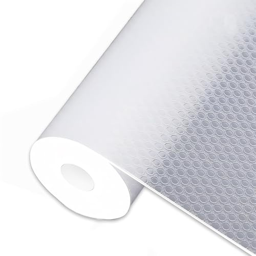 Non-Slip Kitchen Drawer Liners (44.5 x 500 cm) - Protects from Spills, Multi-Use Shelf & Cabinet Liner (Clear)