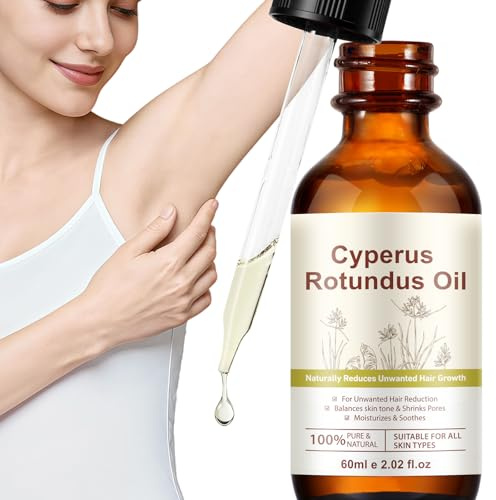 Cyperus Rotundus Oil, Natural Cyperus Rotundus Oil for Hair Removal, Helps Reduce Unwanted Hair Growth, Balances Skin Tone, Minimizes Pores & Moisturizing, Suitable for All Skin Types (1PCS)
