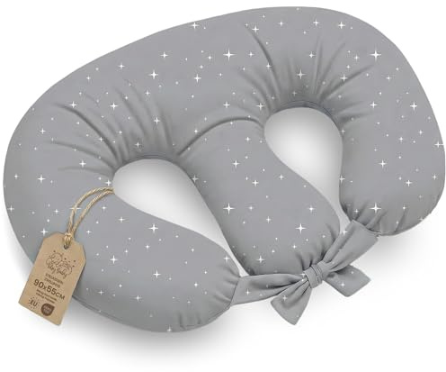 Totsy Baby Cuscino allattamento gemellare - 90x50 cm - Cuscino per gemelli Guanciale ergonomico multifunzionale per allattare e posizionamento neonati maternità Oeko-Tex Galassia