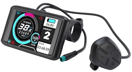 TIKATARER Displaymätare för Elcykel, LCD-färgskärm, 22,2 Mm Styrmätare med 5 Kärnor, Idealisk för Flera Spänningssystem