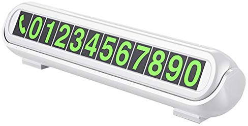 ihreesy Support Porte Plaque Immatriculation Voiture, Carte de Numéro de Téléphone Numérique Accessoires de Tableau de Bord Intérieur de Voiture Carte de Stationnement Temporaire Universelle,Blanc