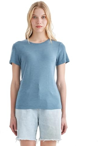 Merino Protect 100% Merinoull T-Shirt För Kvinnor Rundhalsad Kortärmad Odörresistent Undertröja Lämplig För Vandring Och Resor T-Shirt