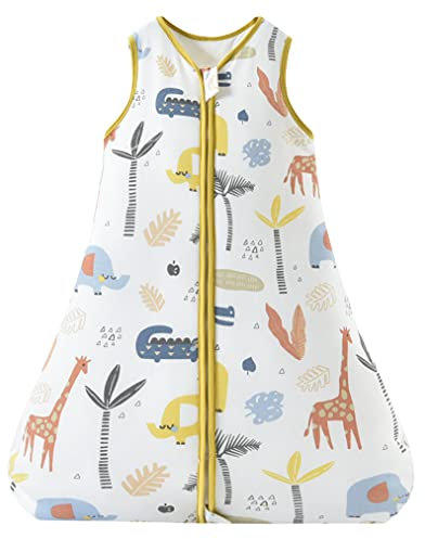 Chilsuessy Gigoteuse pour bébé toutes saisons - En pur coton - Pour toute l'année - 2,5 TOG - Pour nouveau-né - Motif girafe - Forêt - Taille L - Hauteur : 80-90 cm