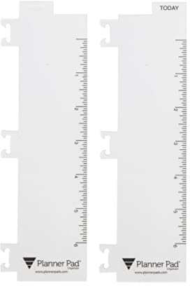 Planner Pad Spiral Bound Page Finder Combo Pack, Clear Vinyl, 2” x 8 ¼””, Fits ONLY the PERSONAL Size 6 ¾” x 8½” Planner Pad Organizer. (NOT for Use in a Seasons Style Planner)
