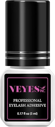 VEYES INC Eyelash Extension Glue - Extra Strong Professional Lash Glue 5ml | 1 Sec Drying time | Retention - 8 Weeks | Black Adhesive for Semi-Permanent Extensions Salon Use for Lash Tech