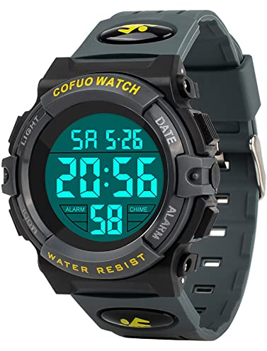 cofuo Kids Digital Sports Watch for Boys Girls, Waterproof Sports Outdoor Watches Children Casual Electronic Analog Quartz Wrist Watches with Alarm Stopwatch